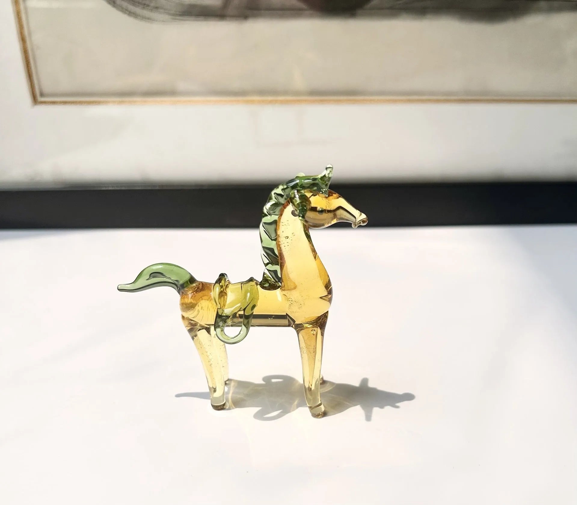 Glazed ceramic horse figurine decorative ornament in modern simplicity style