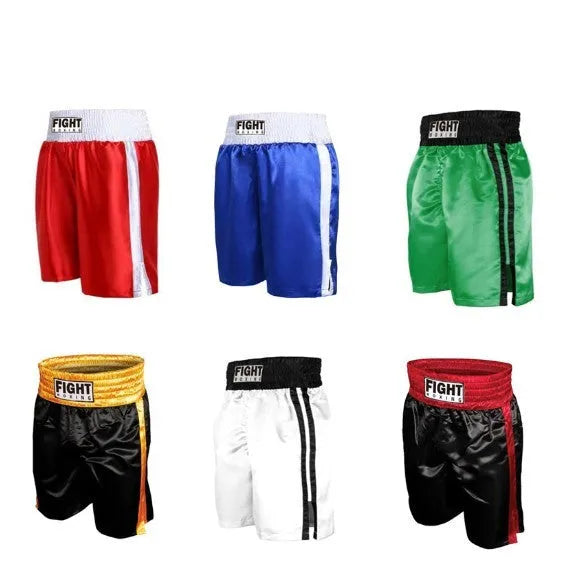 Boxing training shorts in multiple colour combinations with contrasting waistbands and side stripe detailing