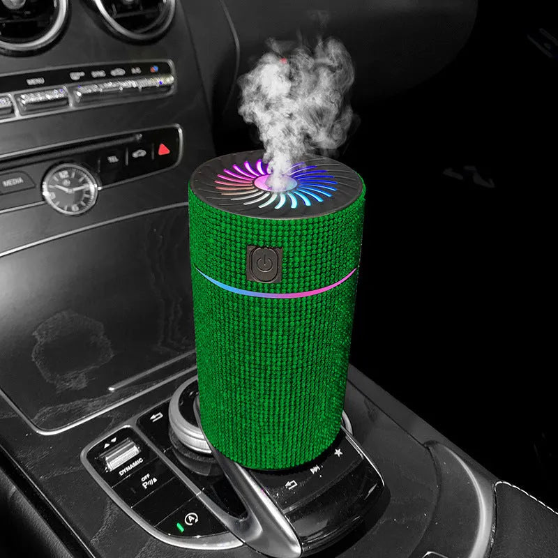 Car mounted air purification humidifier in water diamond material with USB power cord