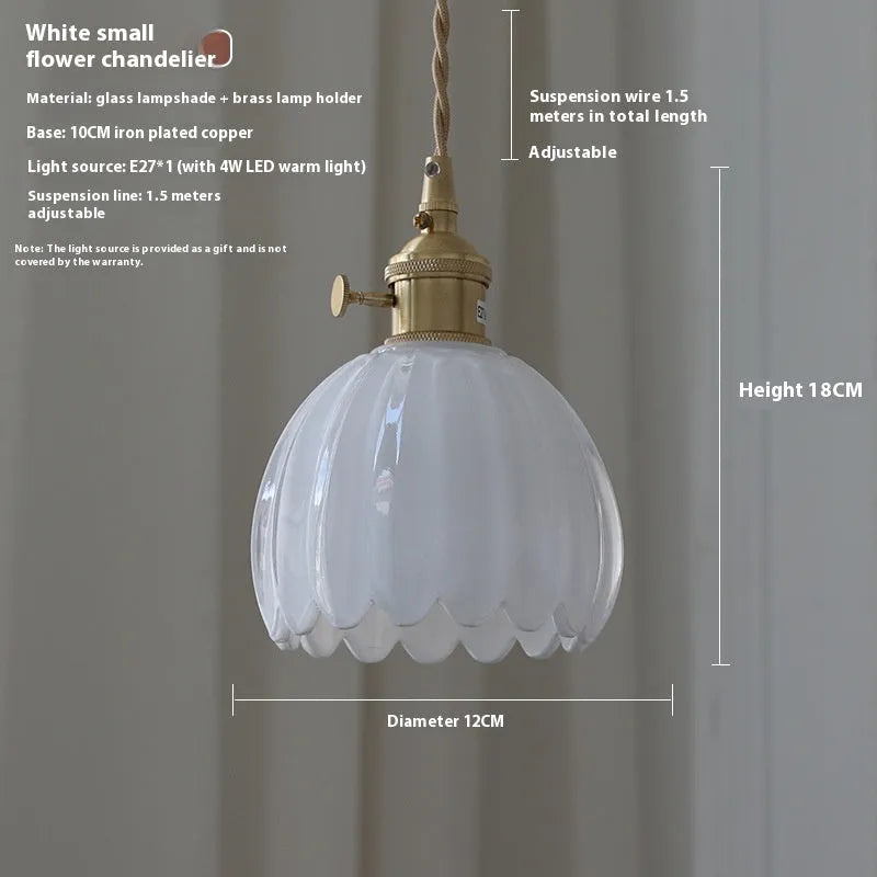 Vintage glass flower chandelier with Nordic styling in multiple colour options