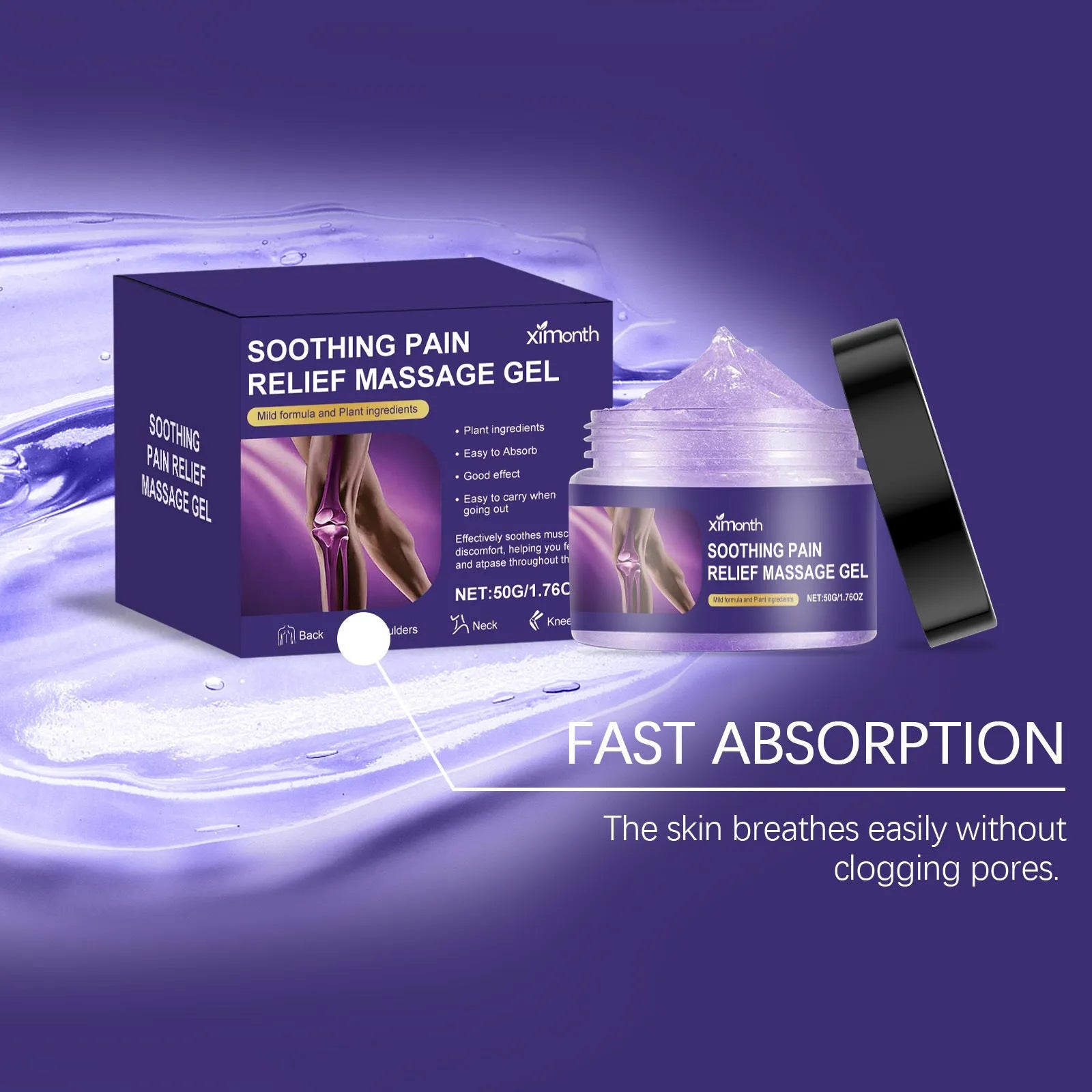 50g joint care gel tube for topical body application with universal skin compatibility