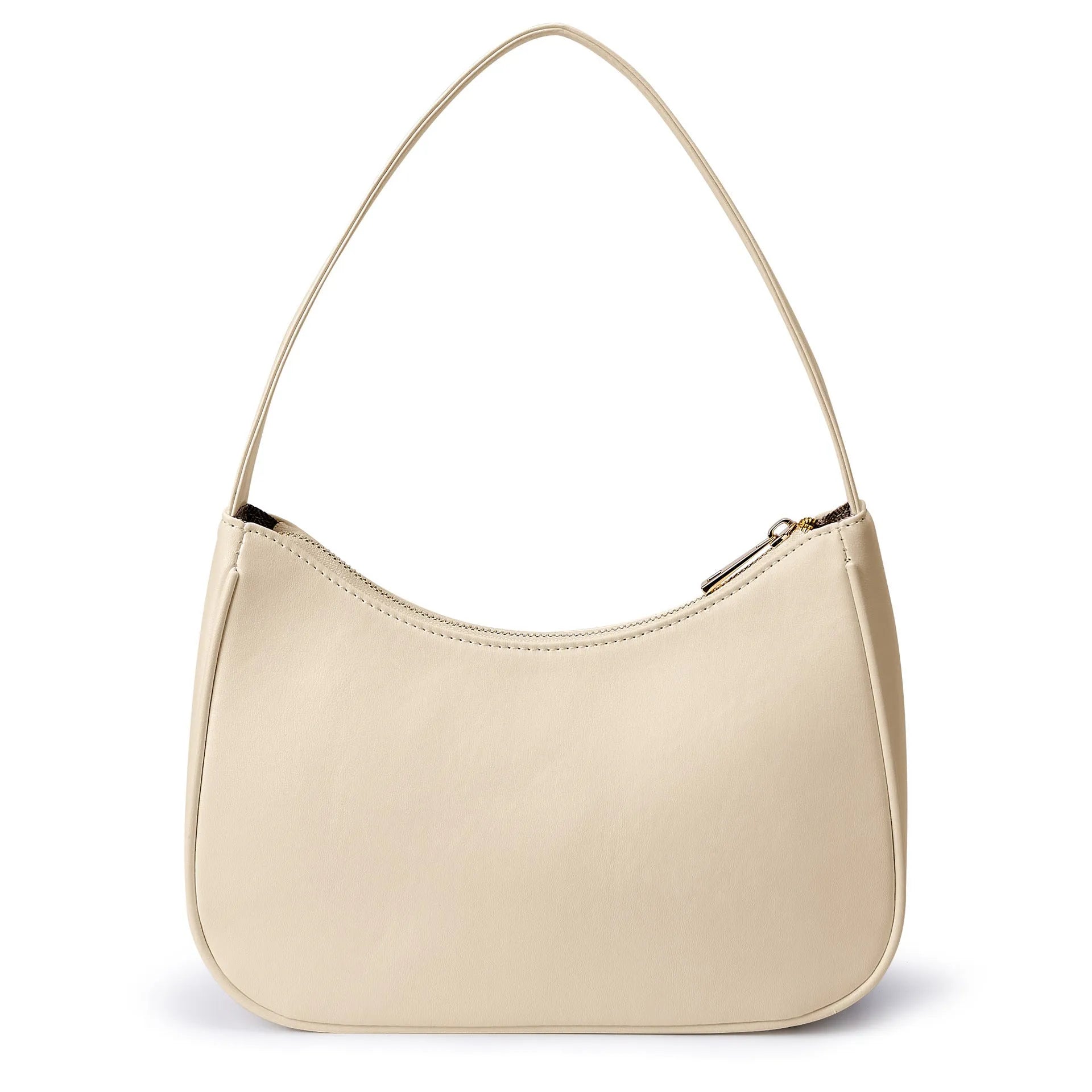Retro-style waterproof PU shoulder bag in multiple colour options including apricot and glitter