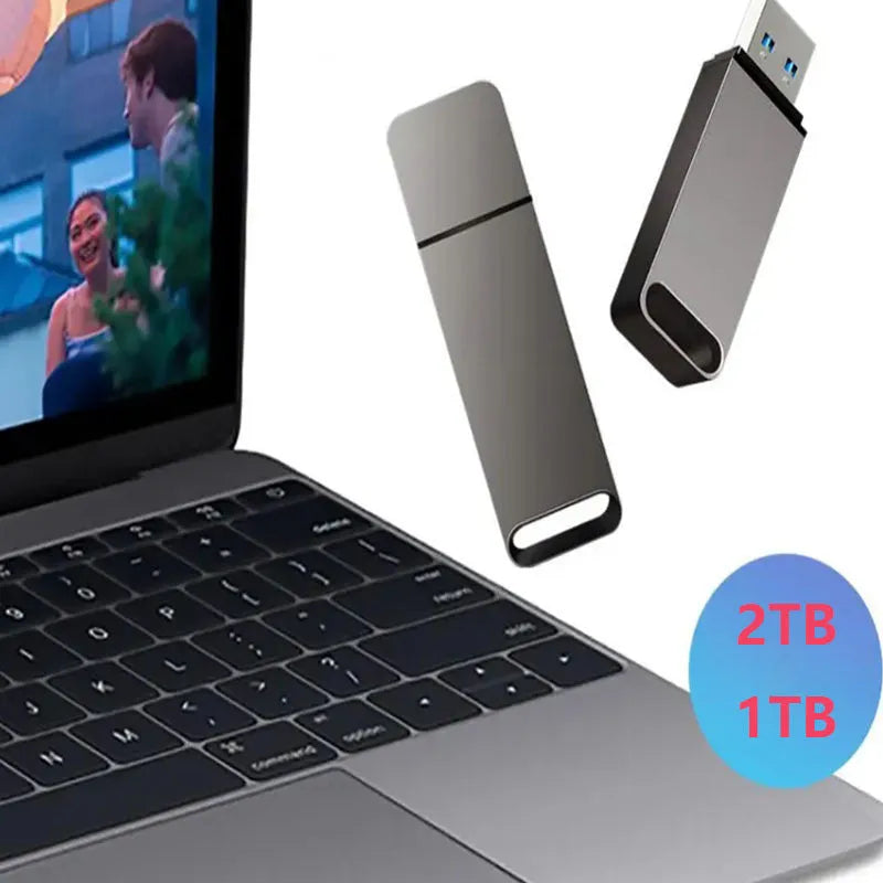 Metal USB flash drive in black, red, or silver colours with custom graphic option on casing