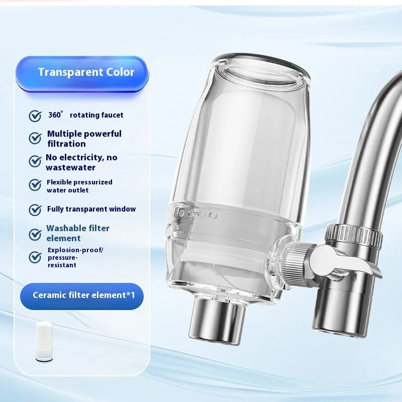Ceramic water filter element for faucet attachment with single machine single core configuration