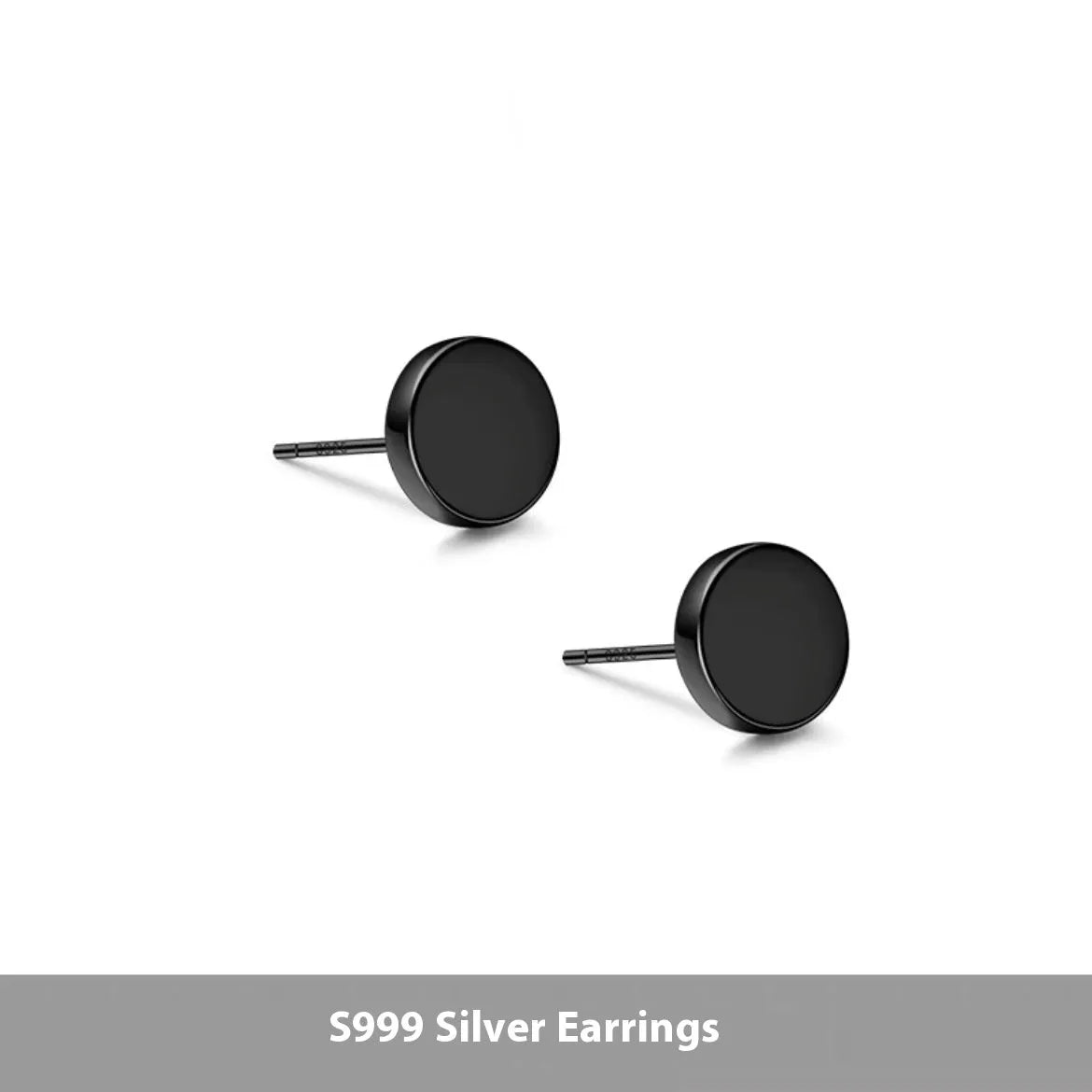 S999 sterling silver flat ear bone studs in silver and black colours, 3mm to 8mm sizes