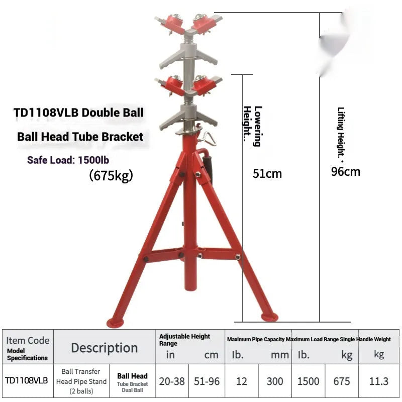 Metal V-head pipe bracket with ball mount options for steel pipe support