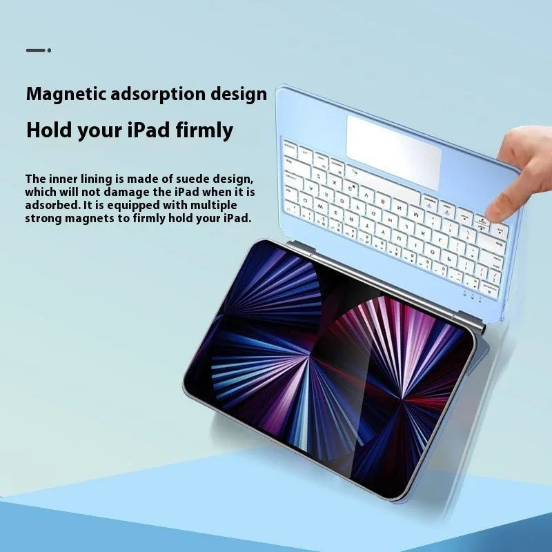 Bluetooth suspension keyboard with magnetic protective sleeve for iPad tablets in five colour options