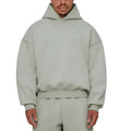 Men's fleece-lined cotton hoodie with wool lining in solid colour