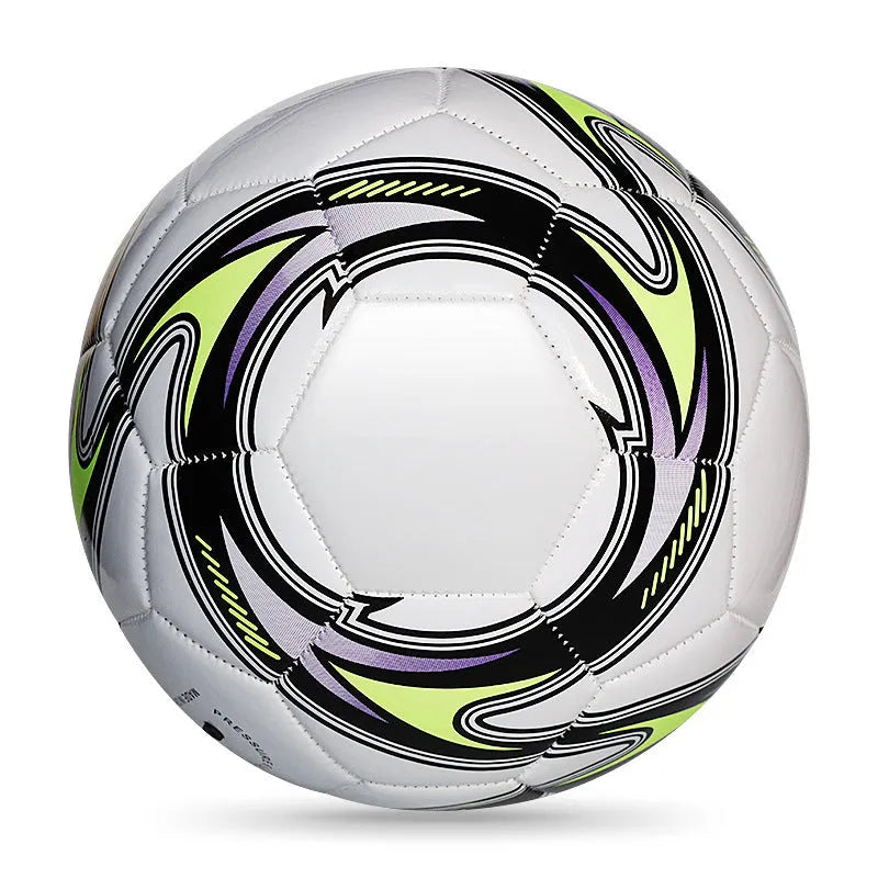 PVC machine-sewn training football in multiple sizes and colour designs including Red Dragon Roll and Tornado patterns