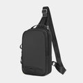 Casual black TPU chest pack with landscape camouflage pattern and interior phone pocket