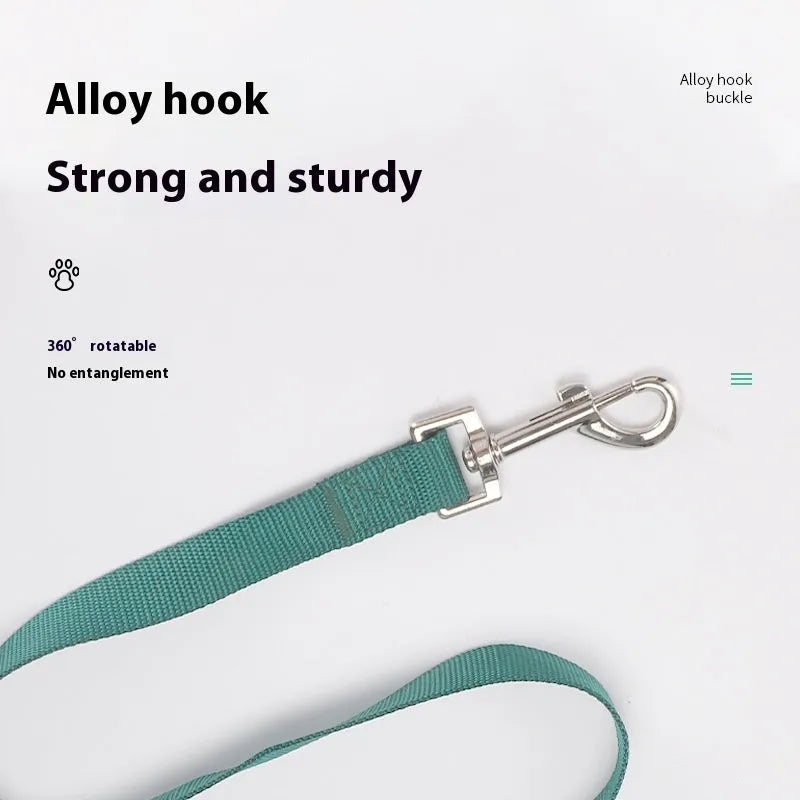 Solid colour dog lead rope in hand-holding loop design with various colour options displayed