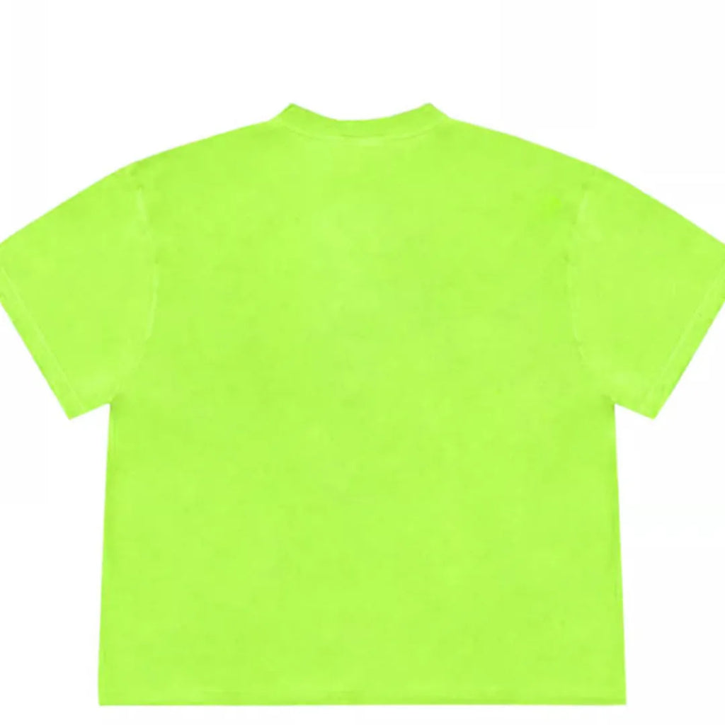 Blueberry fabric patchwork T-shirt with plant flower prints in loose fit short sleeve design