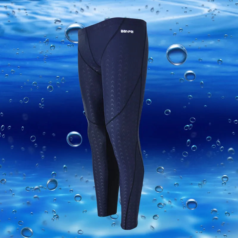 Men's black cropped swimming trunks with a contrast line, made from sun-proof nylon fabric.