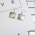 Geometric shell earrings for women in square panther or rectangular shell designs