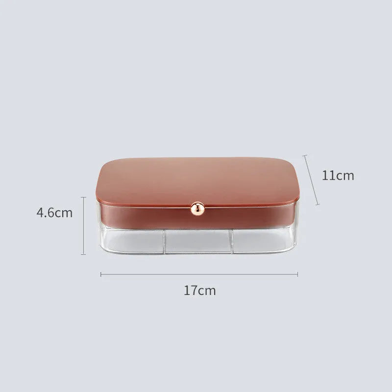 Modern minimalist jewelry storage box with multi-layer compartments in green colour