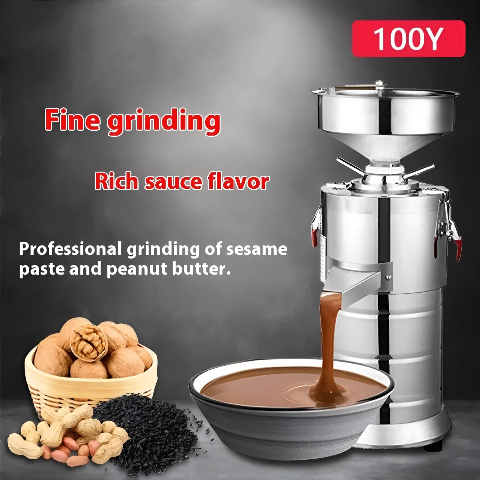 Small stainless steel electric sesame paste grinding machine with 100mm wheel