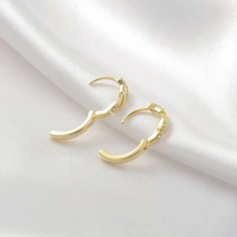 Geometric hemp rope earclip earrings with interwoven copper wire in gold colour option