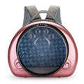 Transparent space capsule cat travel carrier in metallic colours with breathable design