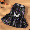 Halloween dog costume with angel wings in bright pumpkin orange or bat pattern colours