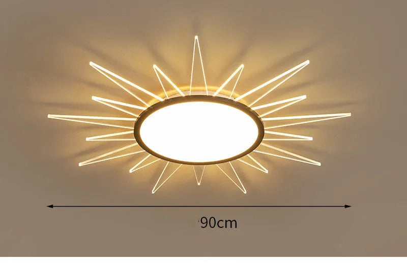 Modern round aluminium LED ceiling lamp with remote control for dimming