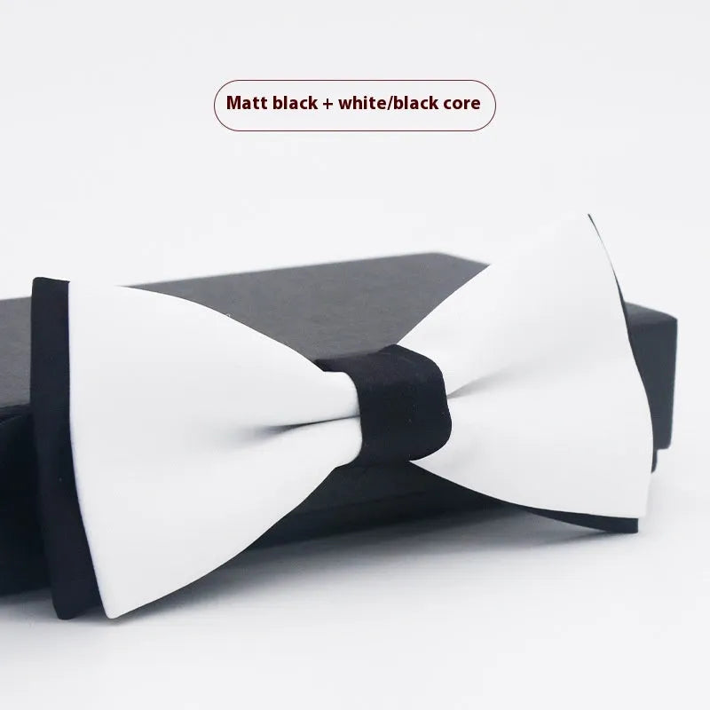 Solid colour formal bow tie with flat head design in polyester fabric