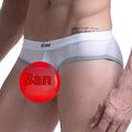 Men's ice silk bazooka briefs in multiple colours showing bullet separation design