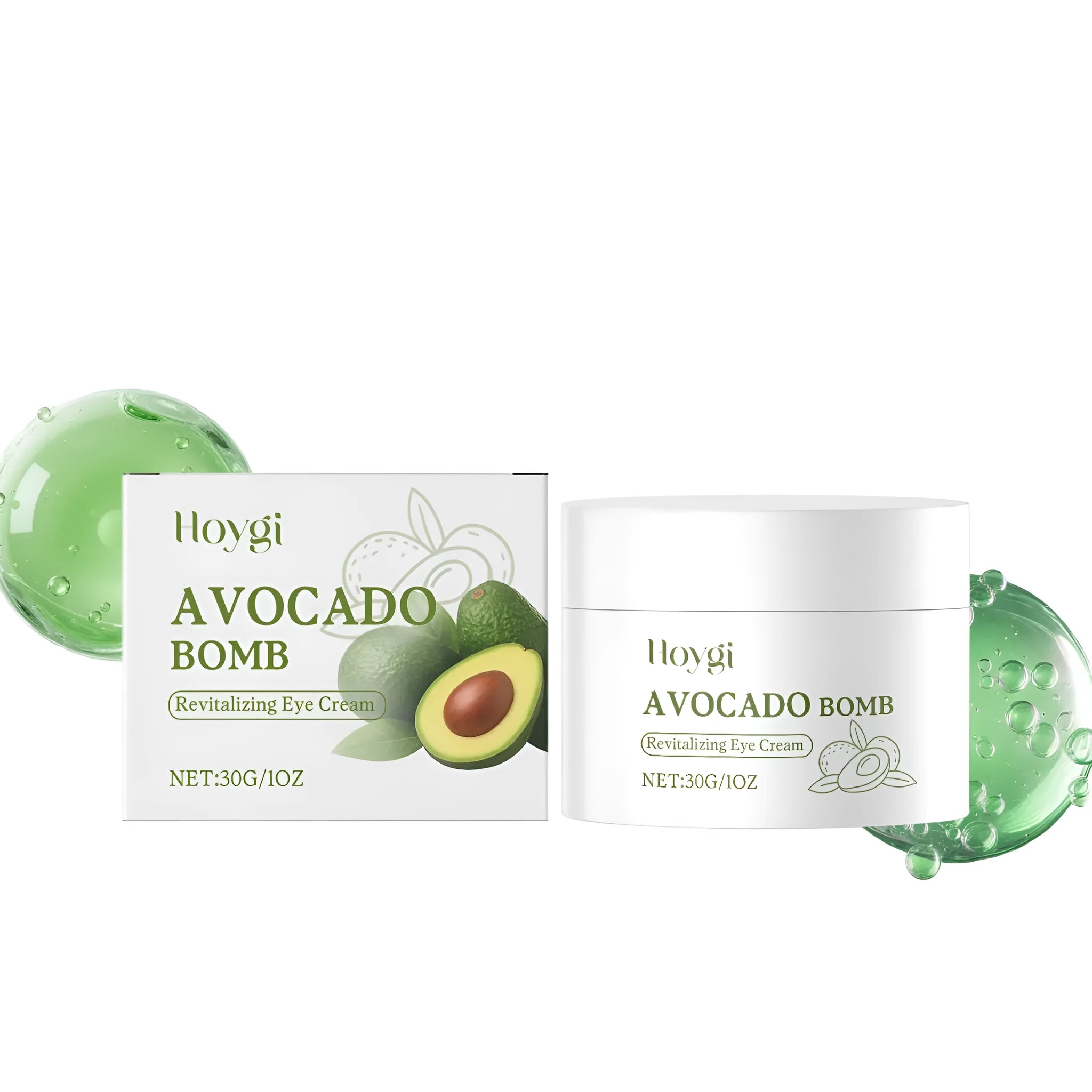 30g container of avocado anti-aging eye cream with shea butter and vitamin E