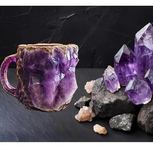 400ml mineral crystal resin coffee mug with handle in various colour options