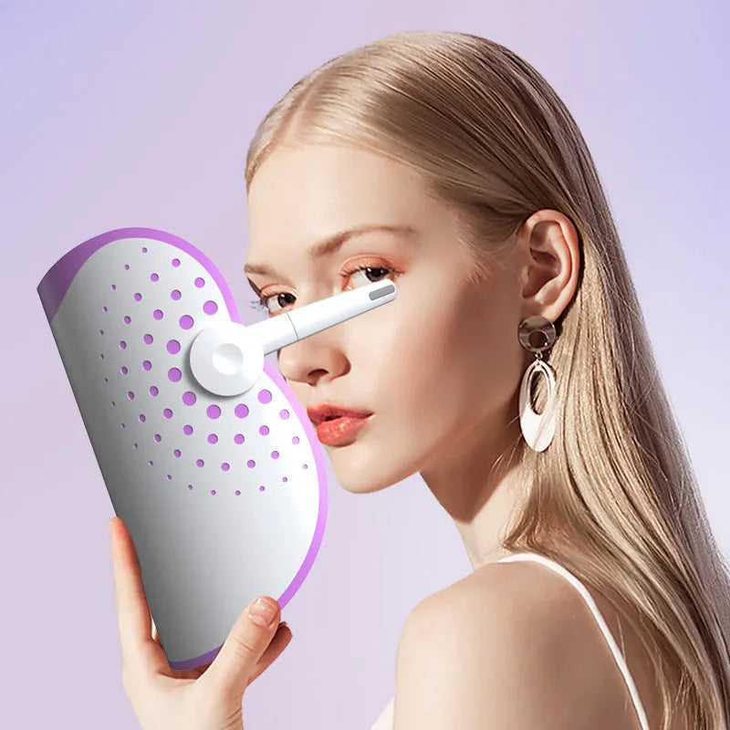 White and purple photon IPL beauty mask device with plug-in power cord