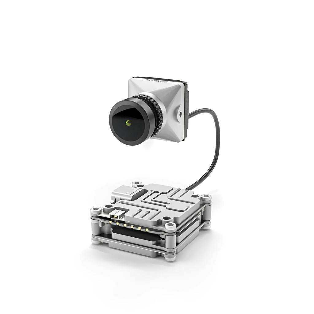 Caddx ADAPTS DJI FPV digital transmission machine in silver with screws and wires