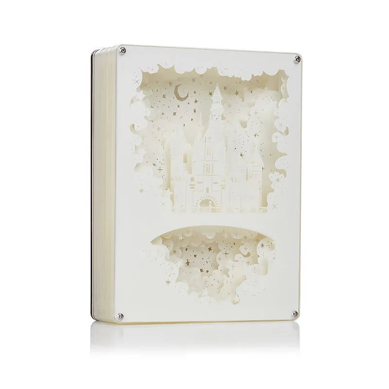 USB bedside night light with three-dimensional paper carving design and remote control