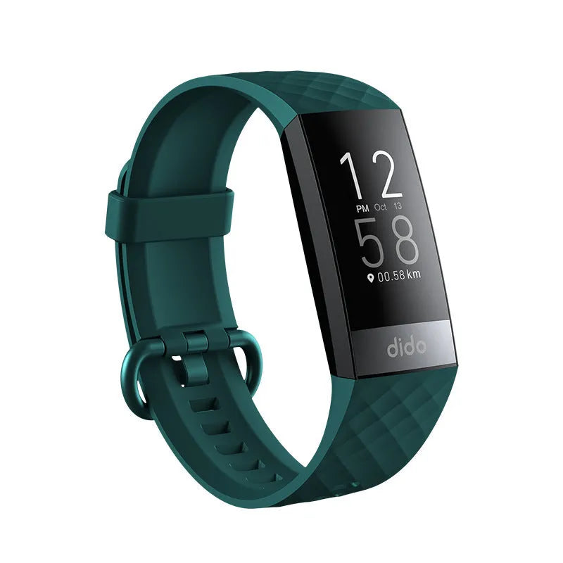 Y6 Black smart bracelet with screen displaying health metrics like ECG, blood pressure, and blood oxygen.
