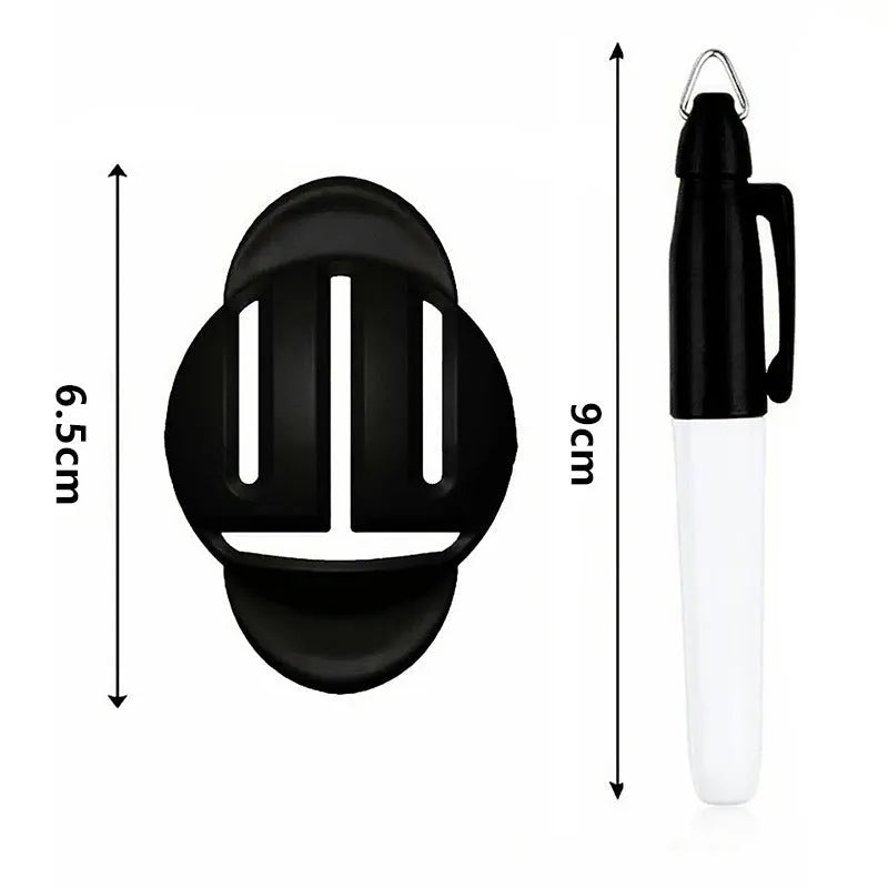 Golf putting alignment training tool with scriber and drawing pen attachments for practice