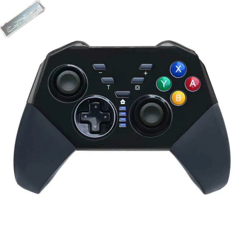 SWH wireless game controller for Nintendo Switch in various colours on a black background.
