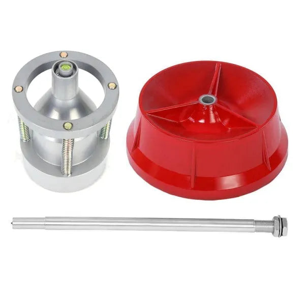 Portable aluminium hub balancer for car and truck tyres with bull's eye level and 11.5 inch base