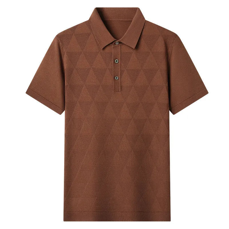 Men's thin ice silk t-shirt in lyocell fabric with short sleeves and regular fit