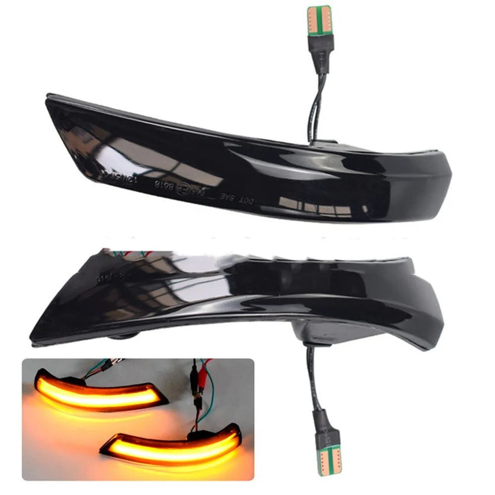 Ford Focus Mondeo rearview mirror waterfall light with blue and yellow LED options