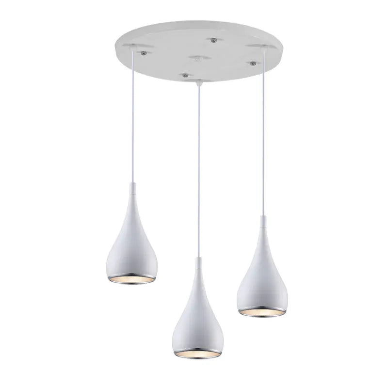 Minimalist iron chandelier ceiling light in black, chrome or white with single head or multi-head disc styles