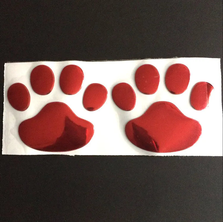PVC car sticker with dog footprints in hand-shaped brush design for bumper scratch concealment