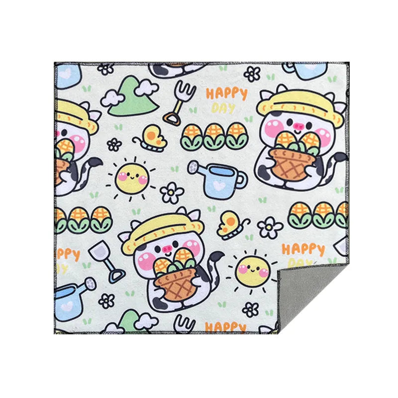 Cartoon printed cat cloth cosmetic bag in nylon fabric with animal designs
