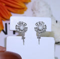 Baroque sterling silver S925 earrings with attached ring holder in gold or silver finish.