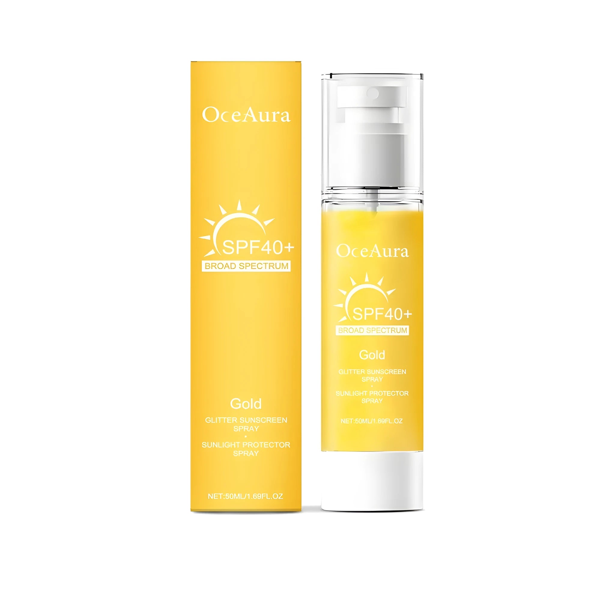 Shiny Sunscreen Spray 50ml canister with spray nozzle for daily facial and body protection.