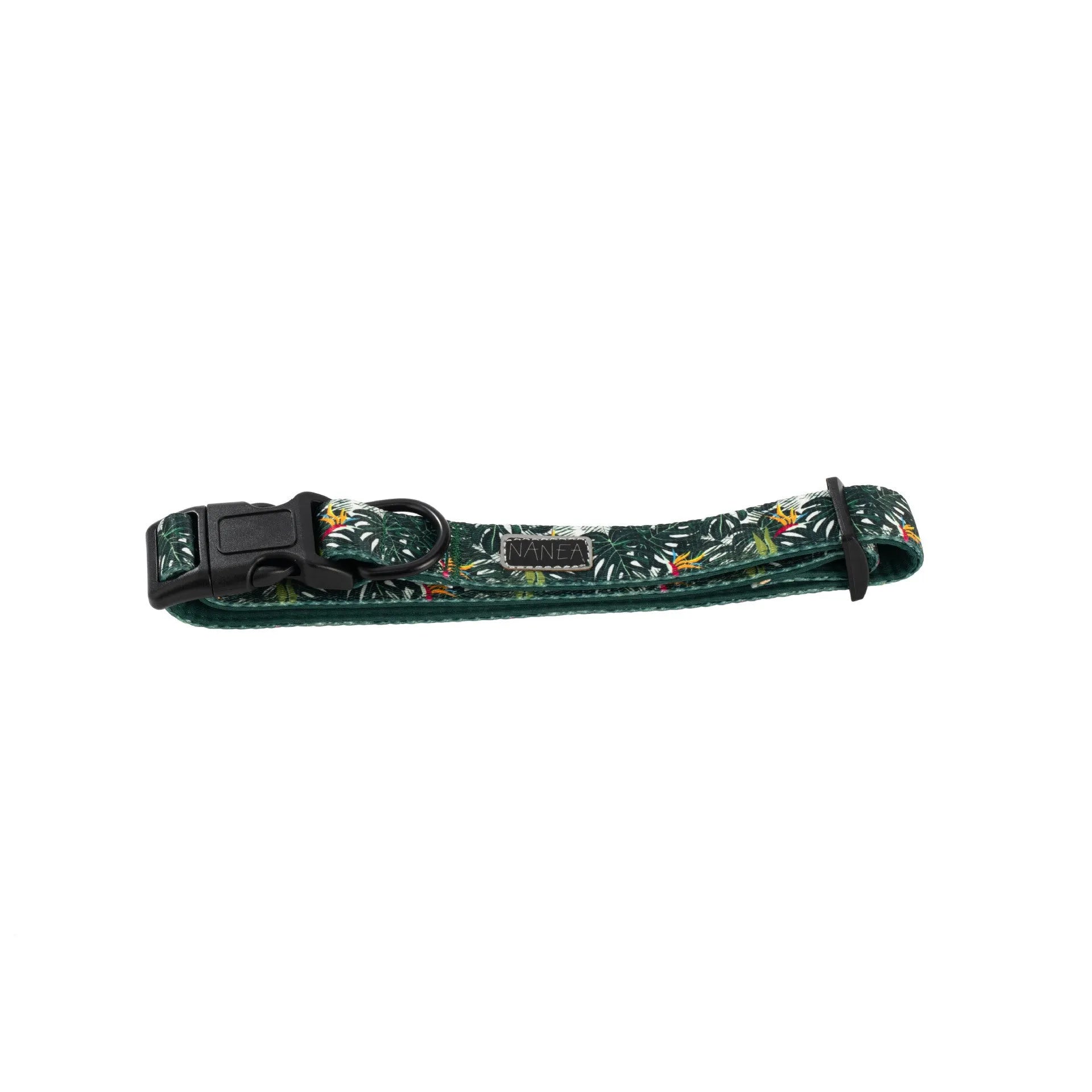 Adjustable cloth pet vest harness set with haulage rope, collar, waste bag, bow tie, and triangular scarf in six-piece package.