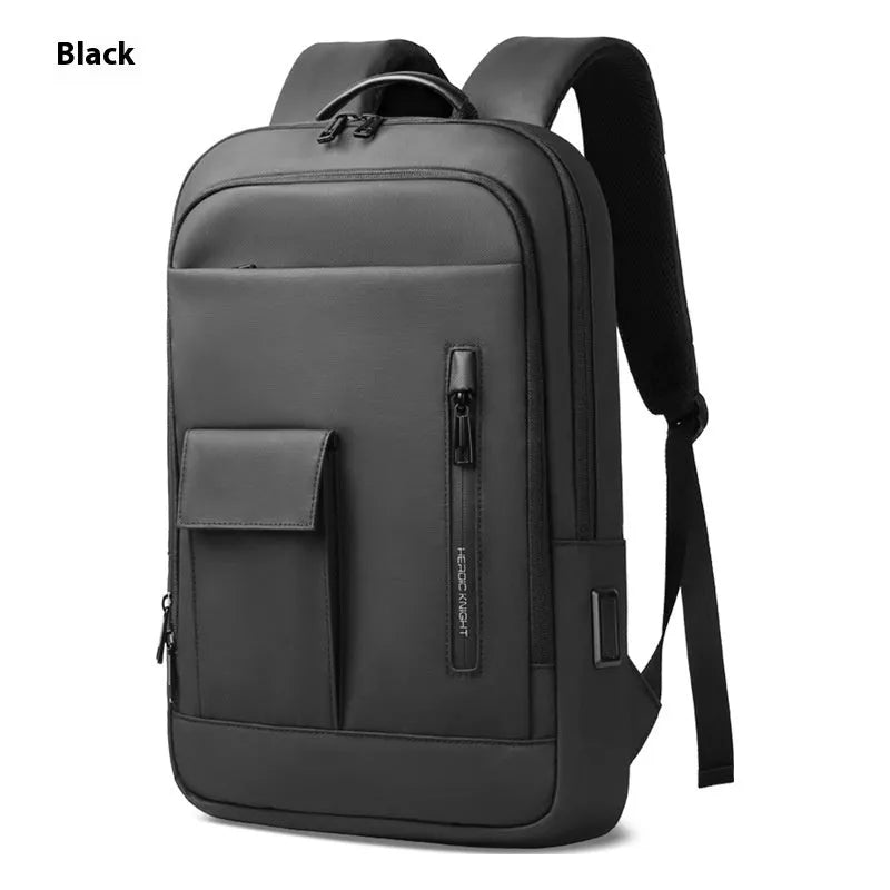 Lightweight Oxford cloth men's backpack with sewing line details in four colour options