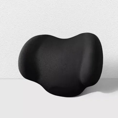 Memory cotton car headrest and waist cushion set in black, green, grey, or pink colours