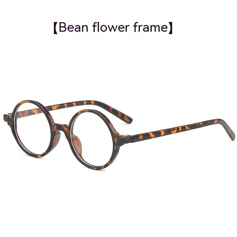 Retro round fashion glasses with circular frames and no diopters in four colour options