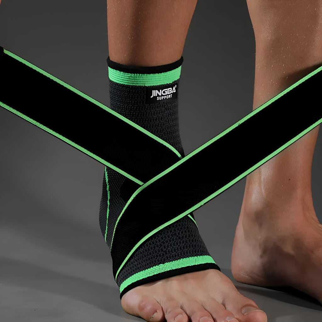 Adult sports ankle support brace in orange, black, or green for basketball, running, and mountaineering.
