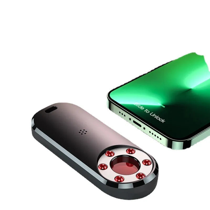 Compact black infrared detector measuring 91x37x13mm with USB connection port