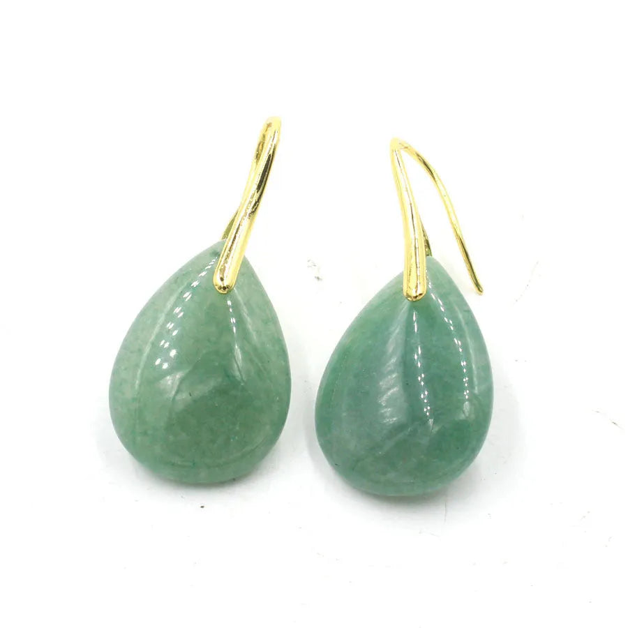 Geometric water droplet crystal earrings in multiple colour options with electroplated metal details