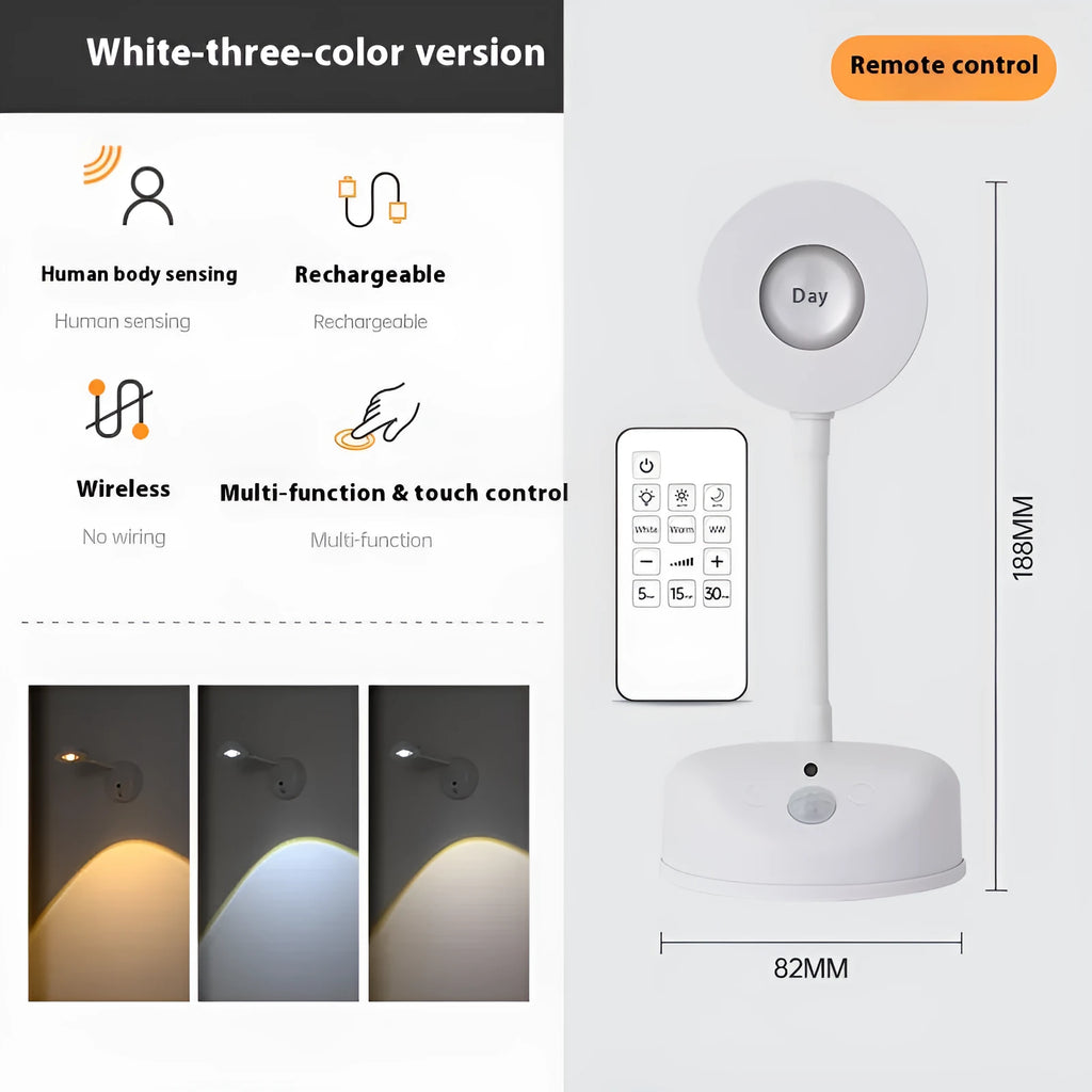 Geometric rechargeable wall lamp spotlight with wireless installation